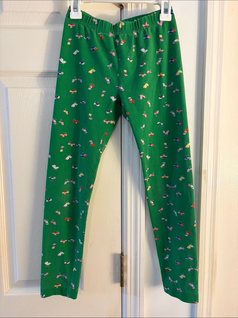 Hanna Andersson Green Printed Bird Leggings